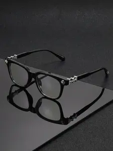 Fashion Square Flat Light Glasses, Unisex Anti-Blue Light, Cross Design, Simple Lightweight Daily Eyewear, Men and Women, Fashion Eyeglasses
