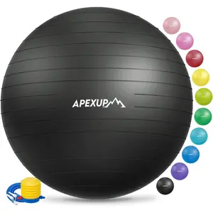 Yoga Ball Exercise Ball, Anti Slip Stability Ball Chair, Heavy Duty Large Gym Ball for Fitness, Balance, Core Workout and Physical Therapy