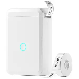 NIIMBOT D110  Mini Label Maker Machine with Tape, Portable Bluetooth Thermal Printer, Sticker Labeler with Multiple Templates for Office Organization Home Kitchen School, White