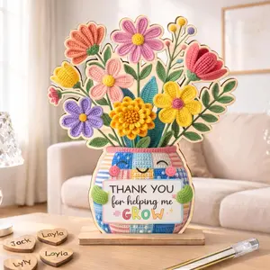 DIY teacher appreciation gift from kids thank you sign for mom grandma preschool kindergarten teacher classroom keepsake shelf decor for Mother's Day