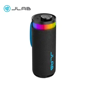 JLab Go Party Portable Bluetooth Speaker 10W Power 16 Hours Playtime RGB Lighting IP56 Waterproof Bluetooth 5.3 EQ3 Sound Modes with Loop Handle