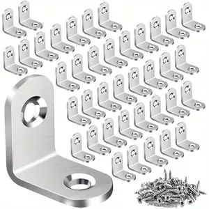 10 Sets L Bracket Corner Brace, Stainless Steel L Brackets for Shelves, Metal Corner Bracket, Sturdy Bracket, Small Right Angle Bracket for Wood Furniture Chair Drawer Cabinet