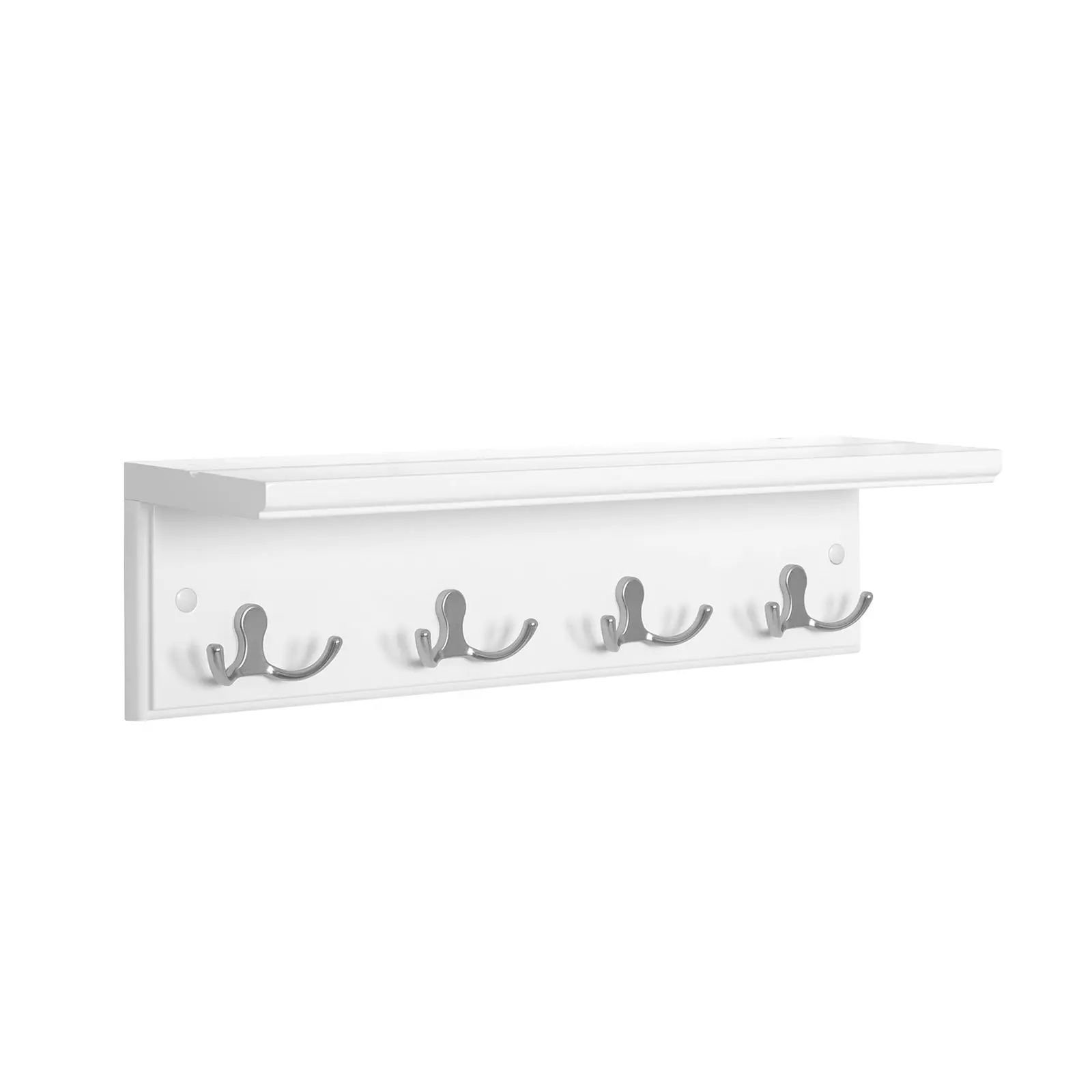 SONGMICS Decorative Entryway Hanging Coat Hanger with 8 Hooks, MDF Shelves for Photo Display, Home Decor Storage Solution, Home Supplies, Interior
