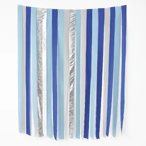 Blue and Silver Streamer Backdrop Kit
