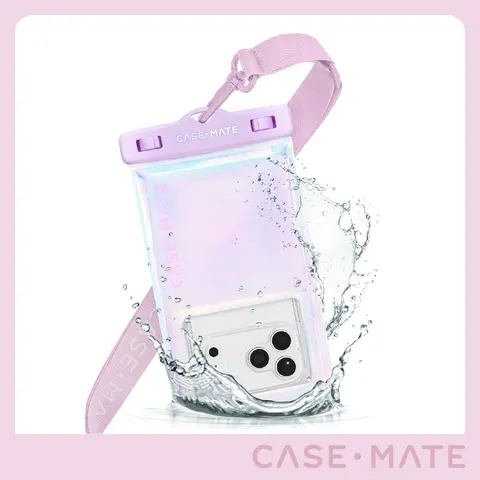 Case-Mate Waterproof Leak-Proof Floating Phone Pouch with Adjustable Crossbody Secure Lanyard, Universal Protective Casing, Mobile Phone Accessory, Smartphone Accessory for Swimming