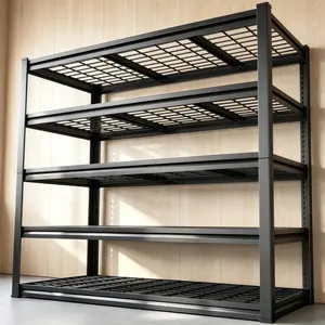 5-Tier Adjustable Heavy-Duty Metal Garage Shelving Unit, 3000 lbs Load Capacity, Suitable for Garage and Industrial Storage Applications