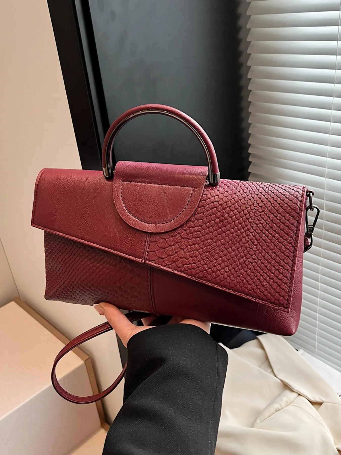 Women's Solid Color Envelope Clutch, Fashionable Large Capacity Handbag, Casual Versatile Crossbody Bag for Work & Daily Used