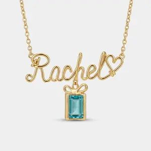 Personalized Rachel Name Necklace, Custom Handwritten Script Name Pendant, Delicate Gold Nameplate Necklace for Women, Birthday Gift for Her