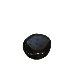 Black Obsidian Flat Crystal Smooth Stone Bohemian Elegant Round Montana