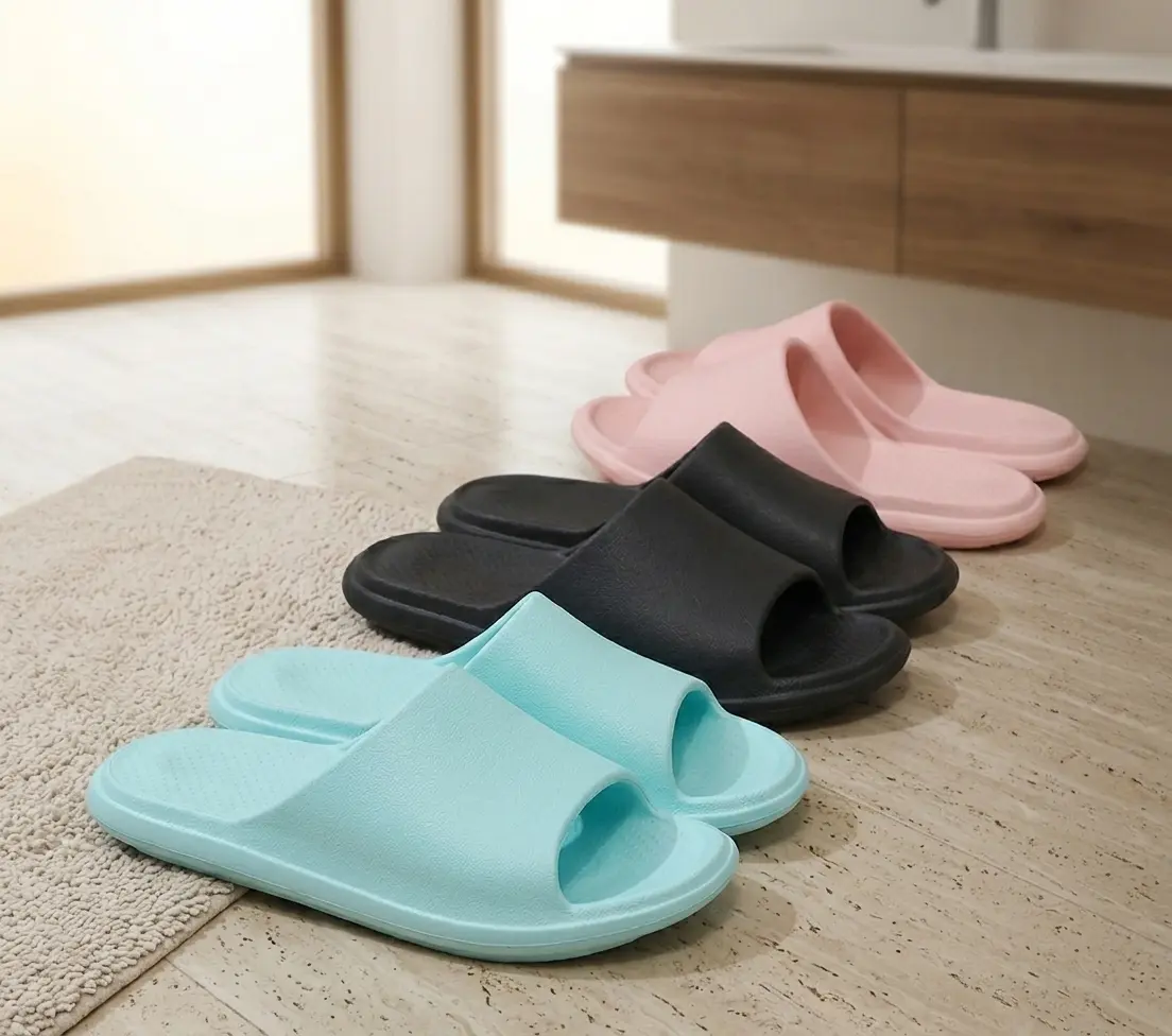 Slippers for Women Non Slip Cushioned Thick Sole Slides Quick Drying Bathroom Sandals