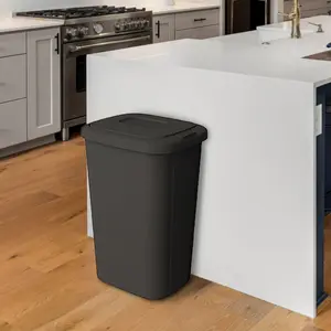 Hefty 13.3 Gallon Touch Top Kitchen Trash Can | Plastic Garbage Bin with Push Button Lid