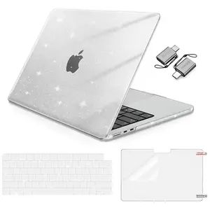 MOSISO Compatible with MacBook Air 13 inch Case M5 2026 M4 M3 M2 2025-2022 A3449 A3240 A3113 A2681, Glitter Sparkly Hard Shell&Keyboard Skin&Screen Film&Type C for MacBook Air 13.6 Case