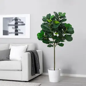 GARVEE Synthetic Decorative Fiddle Leaf Fig Tree, 5.2 FT Tall Faux Ficus Lyrata Plant with 62 Leaves, Large Potted Silk Tree with Adjustable Bends for Indoor Home, Office Decor