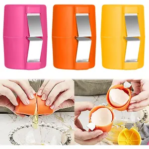 Egg Shell Opener Egg Separator for  Eggs,Hard Boiled Egg Peeler Egg Cube Egg Separator,  Off Cooked Eggs,Stainless Steel Eggshell Breaker Egg Shell  Kitchen Gadgets