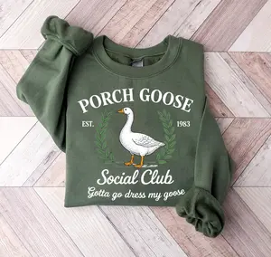 Funny Goose Graphic sweatshirt: Porch Goose Social Club Shirt for Her Sweatshirt