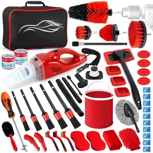 55 count  Detailing Kit Interior Cleaner with High Power Handheld Vacuum,  Detailing Brush Set,  Cleaning Kit, Drill Brush Set,  Cleaning Tools Brushes for Interior, Exterior, Wheels