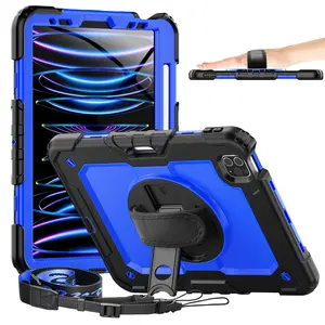 Suitable for Samsung Tab A11 PLUS 11inch(SM-X230/X235/X236)(2025)/A11 8.7Inch(X133/X135)/A9Plus 11Inch (2023) X210/X216/X218/Tab A9 8.7  Shockproof protective case with screen protector and pen clip+rotating bracket+handle