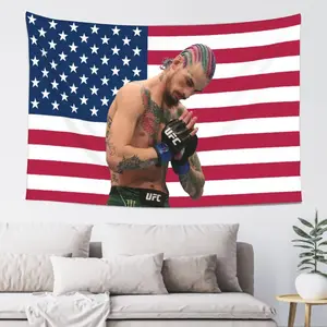 Sean O'malley Tapestry Featuring Legendary Sports Figure with USA Flag  Wall Decor for True FansSean O'malley