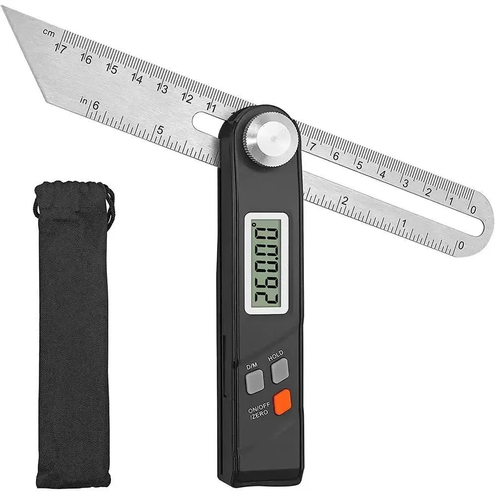 High Precision Digital Inclined Protractor Angle Detector, 230mm/8-in LCD Screen Tool with 0-338° Range, ±0.3° Accuracy, Horizontal & Vertical Bubbles, 3 Large Control Buttons, Automatic Shutdown for Woodworking, Construction