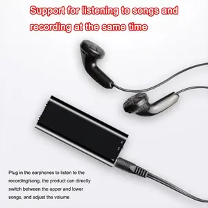 Smallest 32GB Ultra thin Mini Activated Voice Recorder 8GB Sound Noise Reduce USB Flash Drive 4-64Gb Audio Dictaphone MP3 Player Digital Products Black