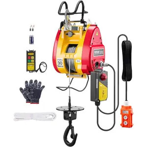 VEVOR 2 - in - 1 Electric Hoist Winch, 1100 lbs Lift Capacity, 1500W Portable Power Winch Crane, 22.9 ft Lifting Height, 13 ft/min with Wired Remote Control, for Garage, Warehouse, Factory Lifting TowingVEVOR Super Brand Day