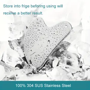 Stainless Steel Heart-Shaped Scraping Facial Massage Tool, Body Care, Portable Muscle Relaxation Board, Ergonomic Handle, Durable and Hygienic