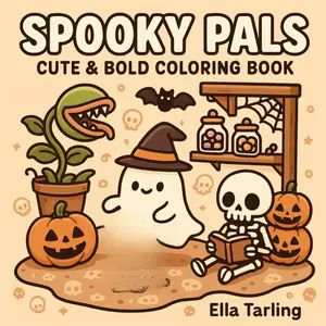 Spooky Pals – Cute & Easy Halloween Coloring Book for Kids & Adults