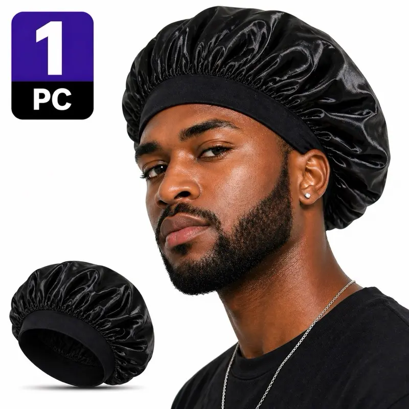 XL Silky Satin Sleep Cap, Haircare Heatless Hair Protection Bonnet, Skin Friendly Multi-Pack for Night Care, Shower & Conditioning