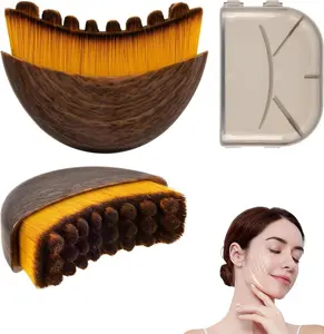 Face Lymphatic Contour Brush for Jawline & Chin Sculpting Dry Brushing Massager for Lymphatic Drainage