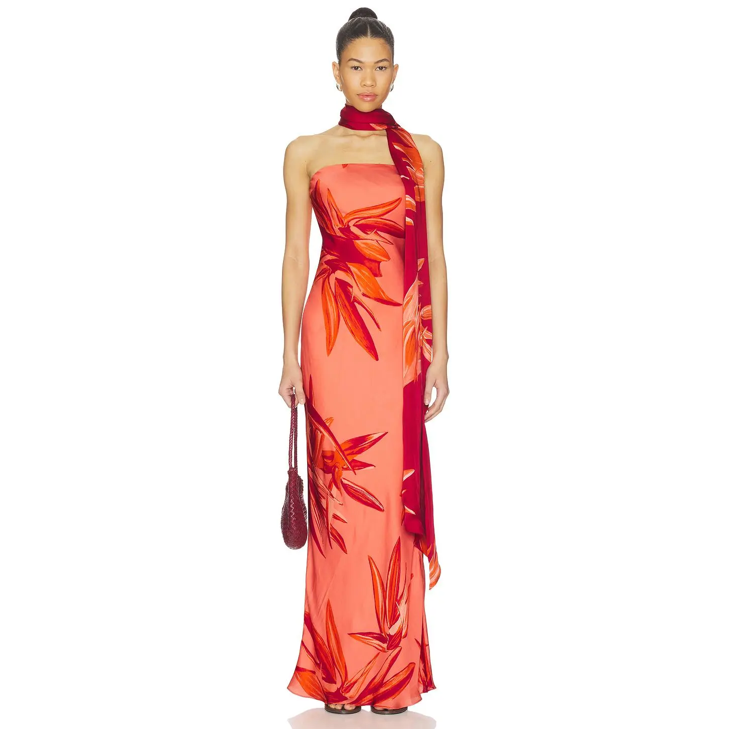 ROCOCO SAND Strapless Maxi Dress in Terracotta