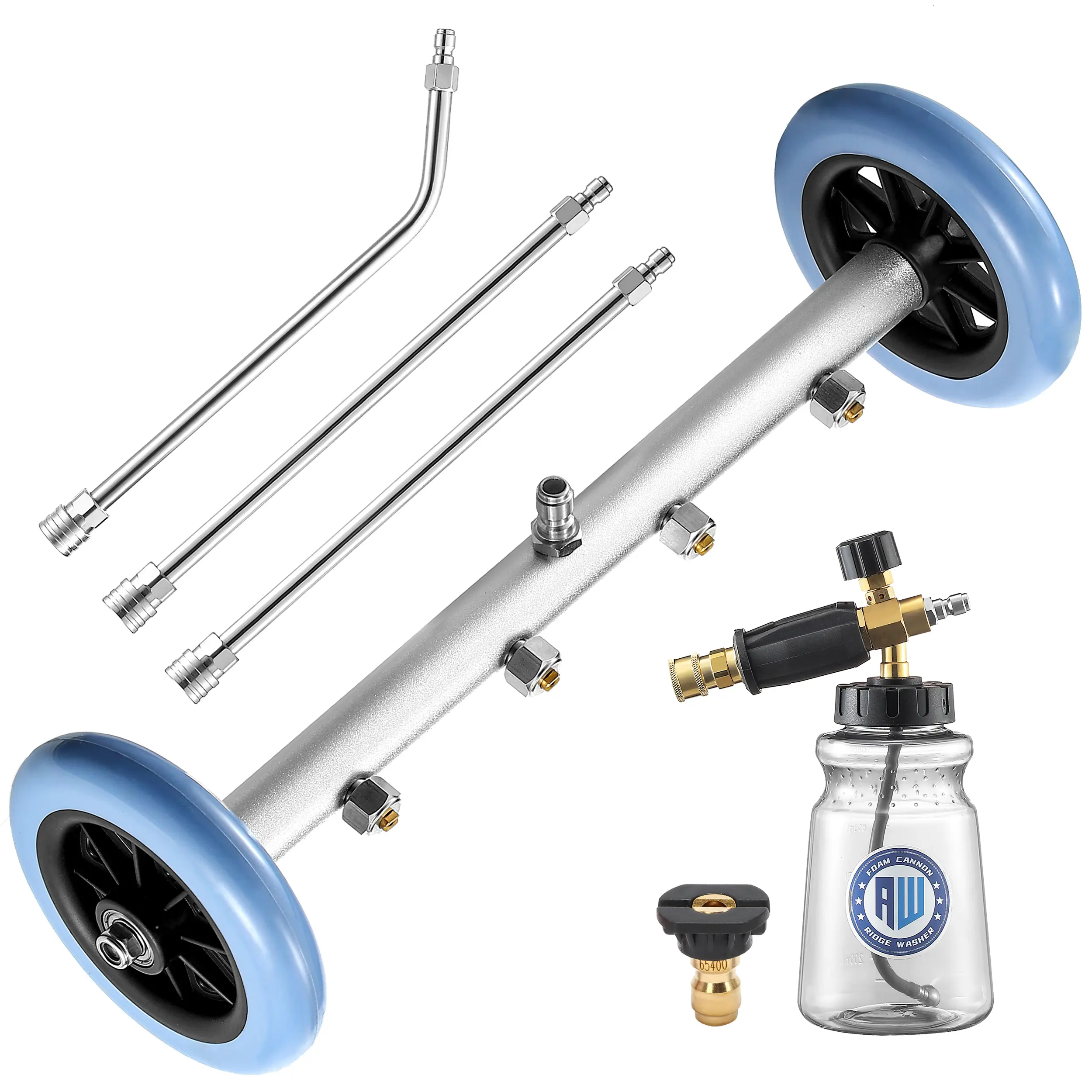 RIDGE WASHER Pressure Washer Undercarriage Cleaner, 16 Inch Undercarriage Washer with Foam Cannon, Under Car Cleaner with Straight Extension Wand, 4000 PSI, Car Wash Equipment,  Heavy Duty Cleaning, DealsForYouDays