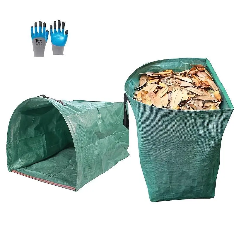 Garden Garbage Bag, Reusable Garden Bag, Waterproof, with Handle, Used for Collecting Garden Garbage, Plant Garbage, And Leaves Comes with A Pair Of Gloves Optional Water Gun Set