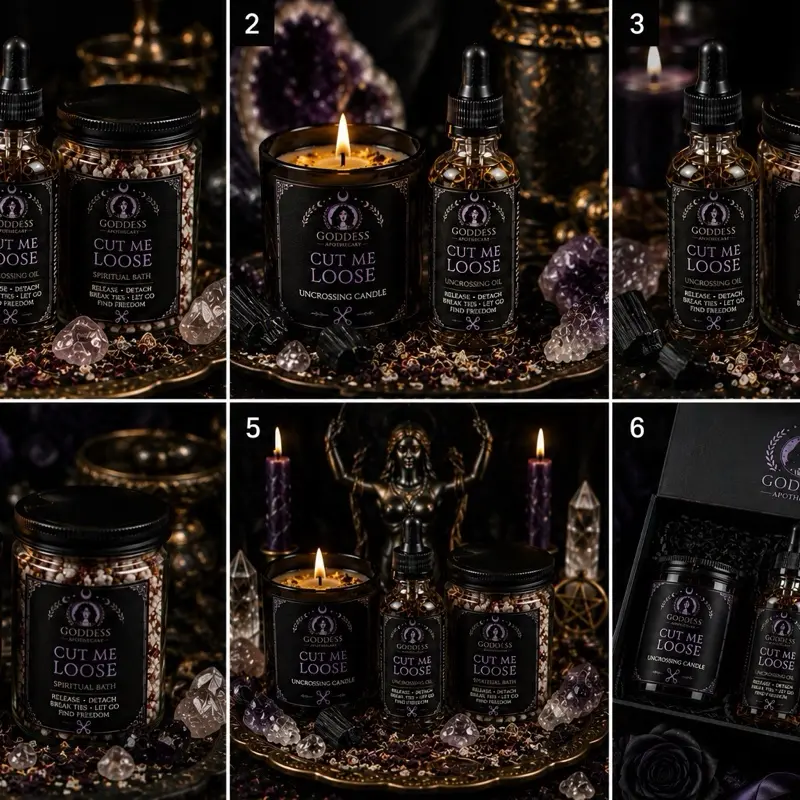 Goddess Apothecary Black Walnut Cut Me Loose/Cord Cutting/ Uncrossing Bundle Set Aromatherapy Popular Wellness Long-Lasting Luxury Magic Exclusive Ritual Solar Plexus spell oil Natural Mood Herbal Thyme home care 1:1 Blend inhalers lover boy Crown Chakra