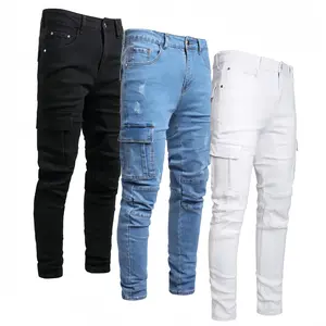 JUNBAOSS Men's 1，3 Pack Slim Fit Stretch jeans Distressed Straight Leg Cargo Skinny Denim Pants for Casual Streetwear Comfort Flex Waist Classic 5-Pocket Stylish Jeans