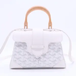 Pre-owned Goyard Leather Shoulder Bags Saigon Top Handle Bag Coated Canvas with Mini B20040