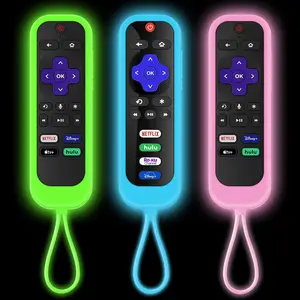 [3Pack] Climberer Roku Remote Case Cover Compatible with TCL/Hisense roku TV |Sharp Roku TV | Roku Express 4K+，Glow in The Dark Makes it Easy to find