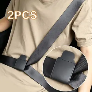 2-Pack PU Leather Car Seat Belt Adjusters, Easy Adjustment, Child & Pregnant Women Safety, Neck & Abdomen Protection, Vehicle Seat Accessories