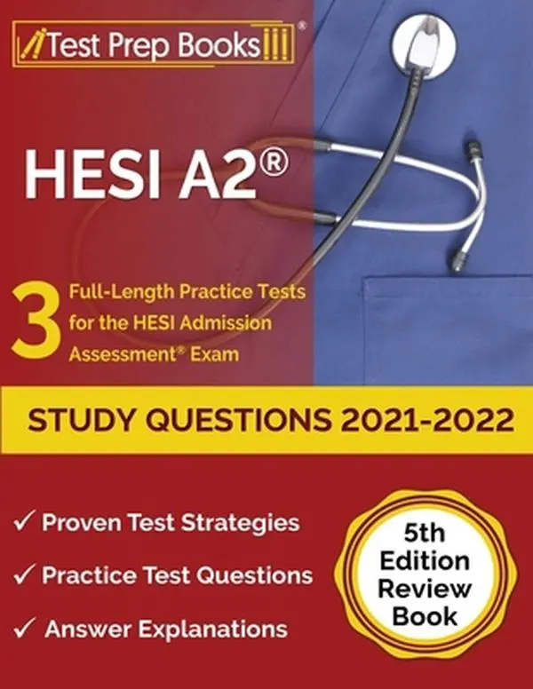 USED Book - HESI A2 Study Questions 2021-2022: 3 Full-Length Practice Tests for the HESI Admission Assessment Exam [5th Edition Review Book] by Rueda, Joshua (Paperback) - english