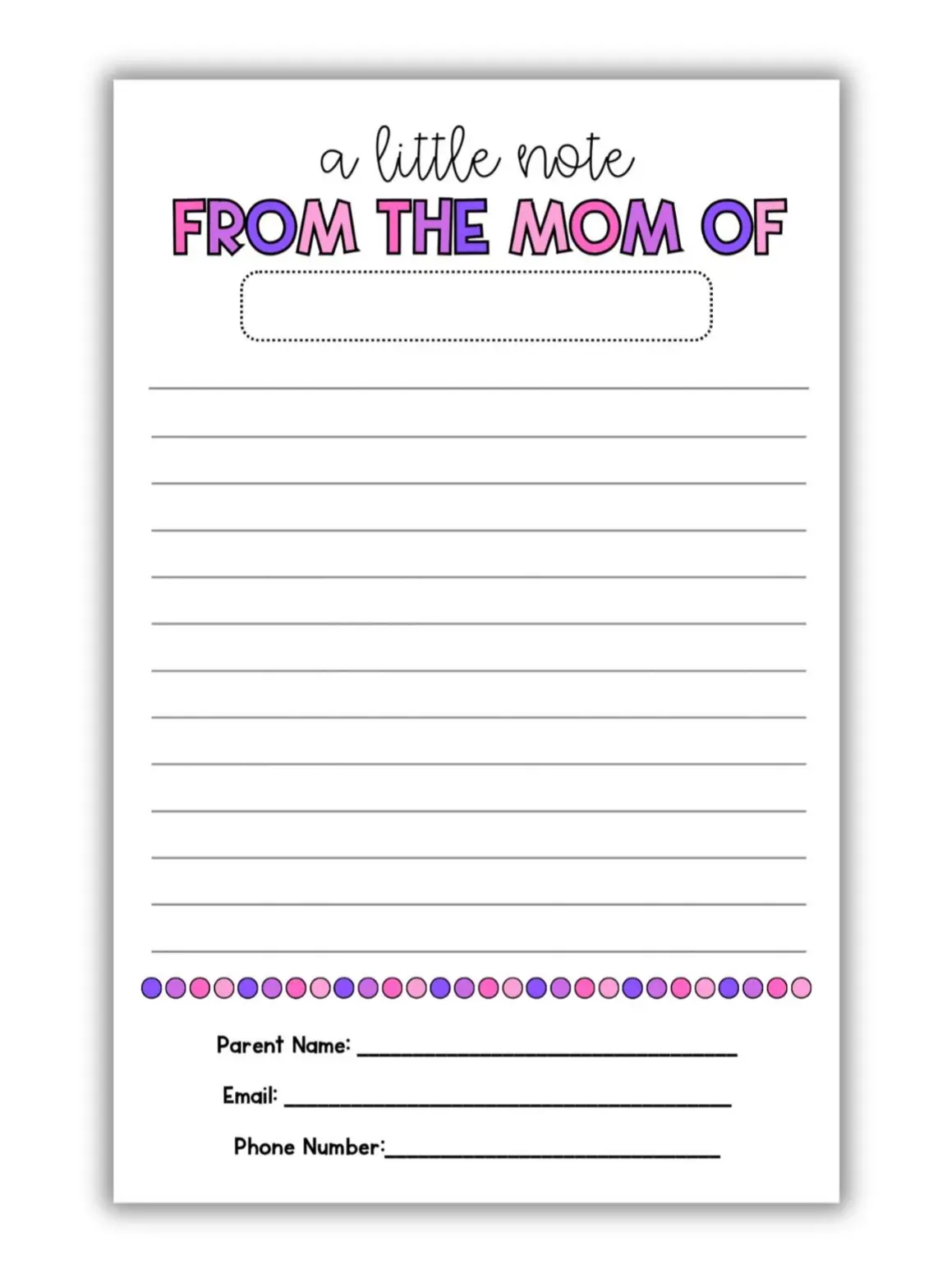 Mom-Designed Personalized Notepad - 50 Sheets, Parent-Focused Back-to-School Office Stationery Essential, Custom Child’s Name Notes Notebook, Paper Pads, Back-to-School Teacher Notebooks