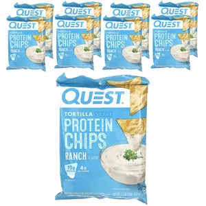 Quest Nutrition Tortilla Style Protein Chips, Ranch, 8 Bags, 1.1 oz (32 g) Each