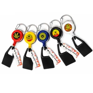 Lighter leash Portable Retractable Keychain Lighters Clip Holder 3.8x12cm Everyday Carry Accessory Assorted Colors