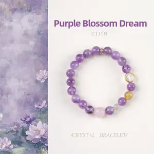 [Academic Success] crystal bracelet, amethyst rose quartz rutilated quartz moonstone white crystal, unisex, daily wear gift, natural stone, wisdom luck peace symbol