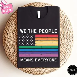 Rainbow Flag Patriotic Shirt, Pride Month Shirt, LGBT Pride Parade Tshirt, Equal Right Shirt, Lesbian Pride Tee, Trans Ally Shirt, LGBT GIft F