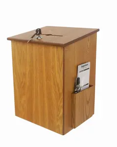 FixtureDisplays® Donation Box, Tithing Box, Church Offering Box, Suggestion Feedback Ballot Box 9-1/2" W x 13-7/8" H x 9-1/2" D 1040-8511MO
