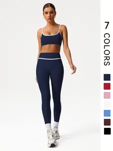 Women's Yoga Fitness Set, Sexy Backless Bra & High-Waisted Shaping Leggings, Sleeveless Casual Wear, All Seasons