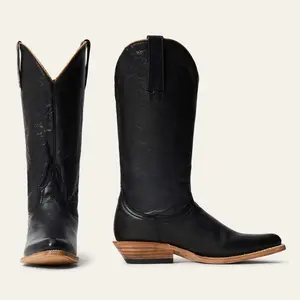 Women's Stetson Darby Leather Boots Handcrafted Black