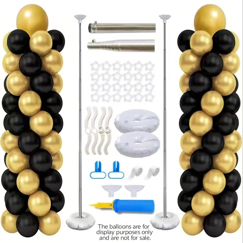 Reusable Height Adjustable Balloon Column Holder Easy Assembly Party Decor Kit Birthday Decorations Balloon Stand Kits for Wedding Birthday Graduation Thanksgiving All Festival Celebration