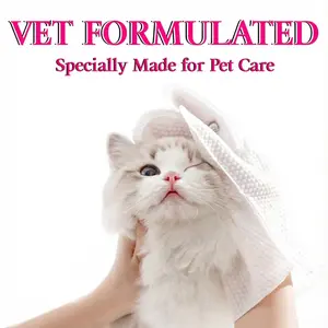 10-Pack Pet Cleaning Glove Wipes (60 Gloves) – Monthly Bath-Free Grooming Kit for Cats & Dogs, Removes Dirt & Loose Fur in One Step