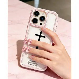 Glitter Bible Cross Sequins iPhone Case - Rhinestone-Embellished Soft Shockproof Protective Cover for iPhone 17 Pro Max/16/15/14 Series| Luxury Protection Designed for Women