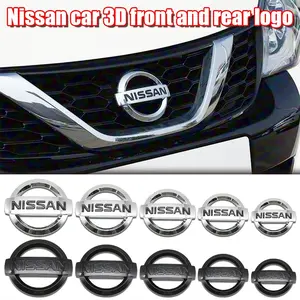 Car 3D Stereo Logo Decal Sticker, Front Rear Decoration Emblem, Engine Hood Trunk Badge, Metal Texture, Fits Nissan Qashaqai Sylphy X-trail Note Elgrand Leaf Juke